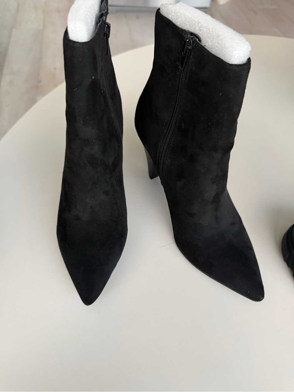 Forever 21 Black Suede Pointed Toe Ankle Booties